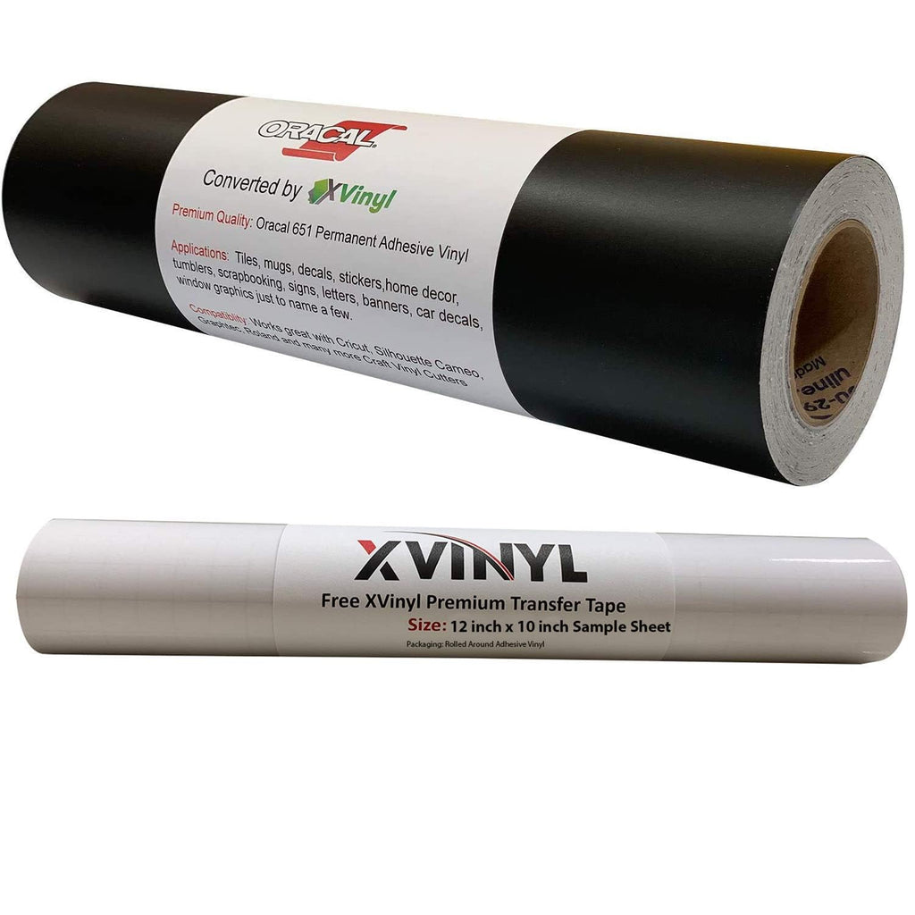ORACAL 651 Permanent Vinyl Outdoor Adhesive Matte Black Vinyl Wrap (12" x 20 ft Roll) (Black Matte)