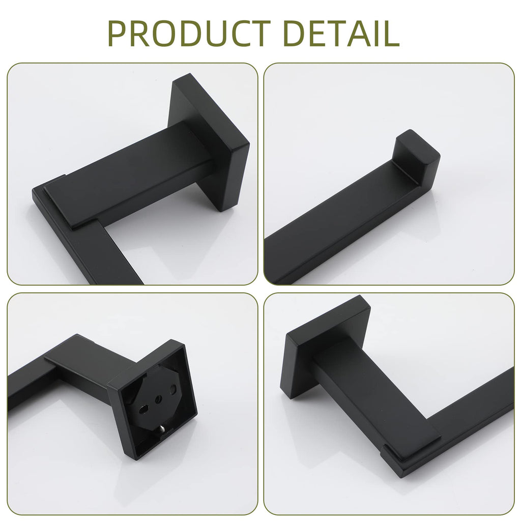 KOKOSIRI Black Toilet Paper Holder for Bathroom Tissue Paper Dispenser Stainless Steel Toilet Roll Holder Hold Mega Rolls Wall Mounted, B2006BK