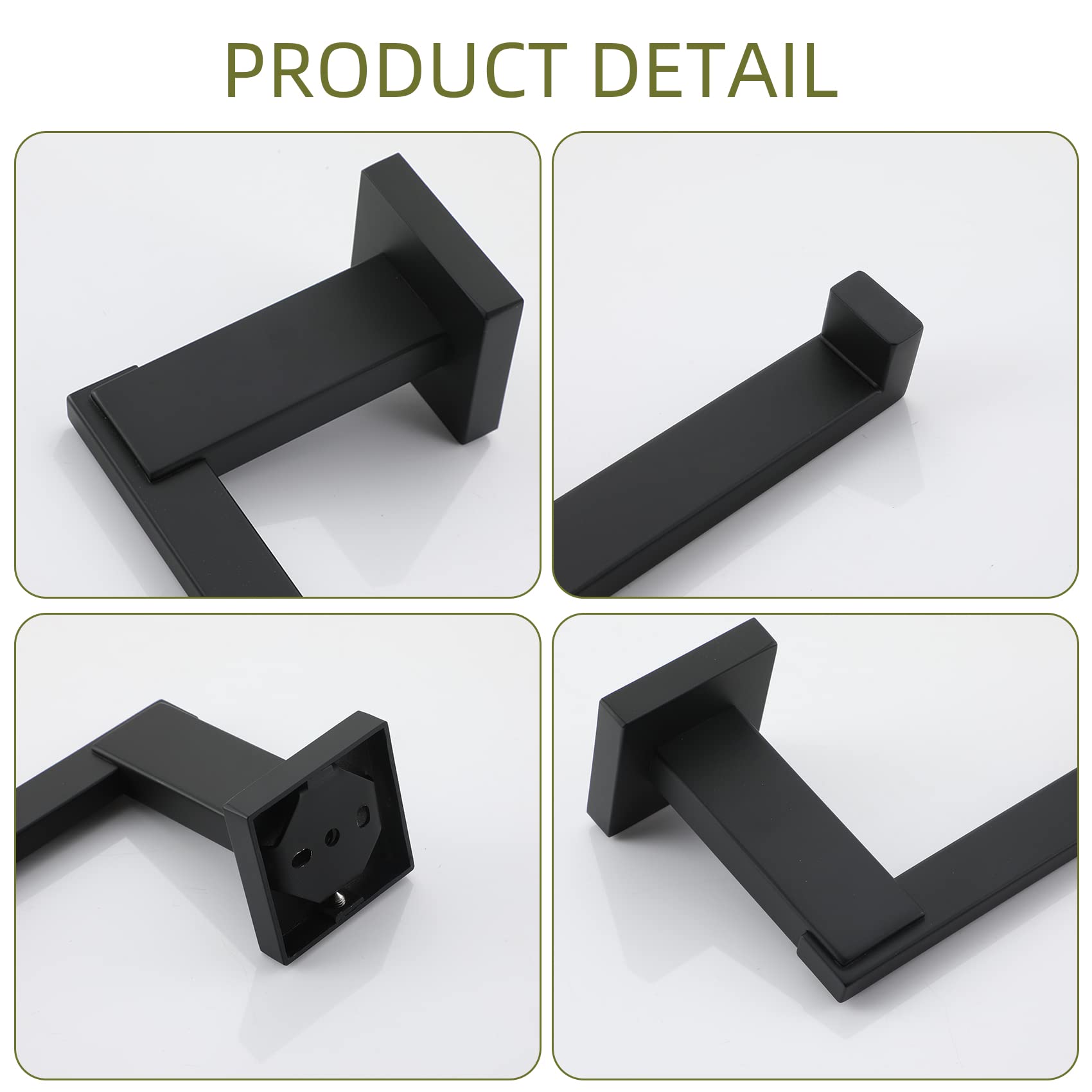 KOKOSIRI Black Toilet Paper Holder for Bathroom Tissue Paper Dispenser Stainless Steel Toilet Roll Holder Hold Mega Rolls Wall Mounted, B2006BK