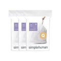 simplehuman Code Q 60 Count, Dispenser Pack Custom Fit Liners, Drawstring Trash Bags, 50-65L / 13-17 Gallons, White