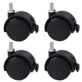 Guildrey Threaded Caster, M8-1.25 Swivel Stem for Replacement, Set of 4 Office Chair Wheels Twin Caster Wheels with Locking Brake