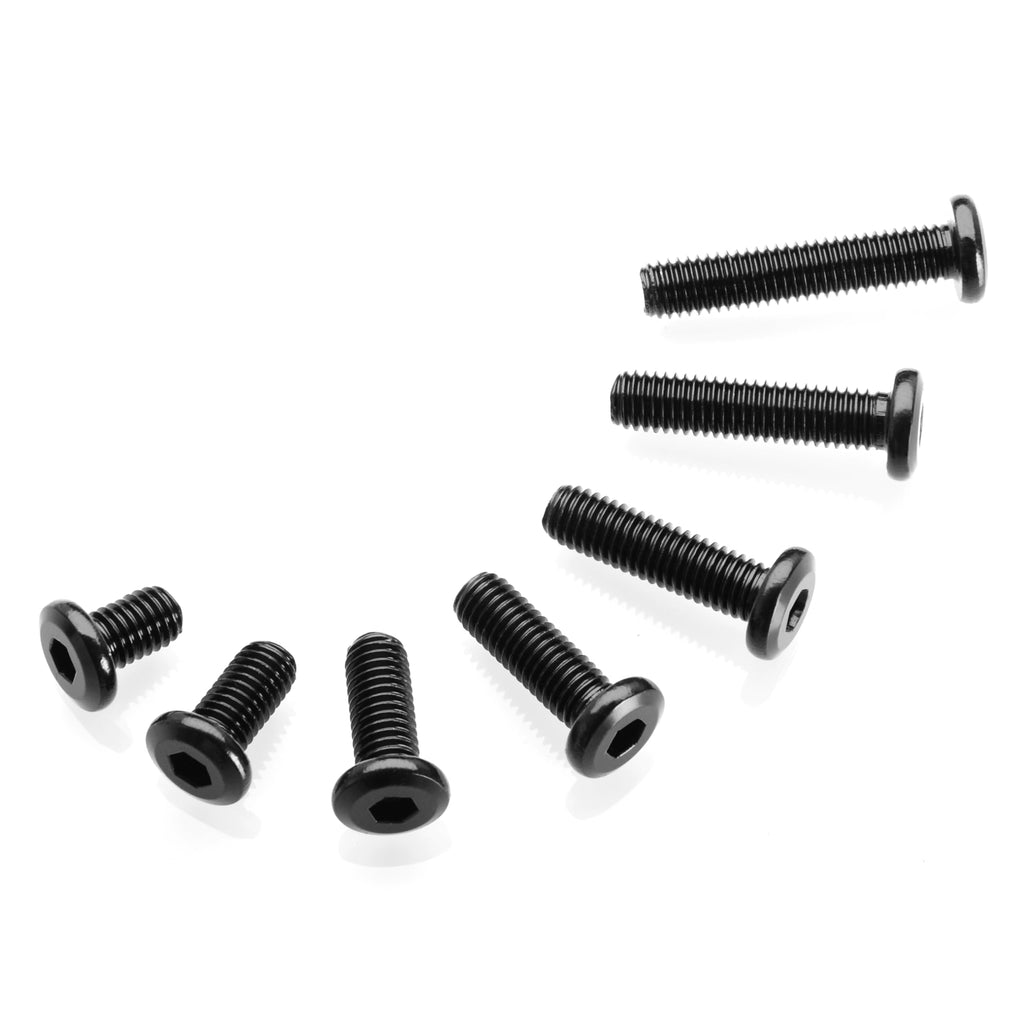 Mywish M8 x 55mm 20Pcs Flat Head Hex Socket Cap Screws Bolts, 304 Stainless Steel Furniture Bolts Full Thread, Black Oxide & Hex Spanner