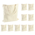 Belinlen 10-Pack Natural Canvas Tote Bags, 15x16 Inch Cotton Tote Bags Bulk, Blank Reusable Grocery Shopping Bags - Ideal for DIY, Promotions, Gifts & Everyday Use