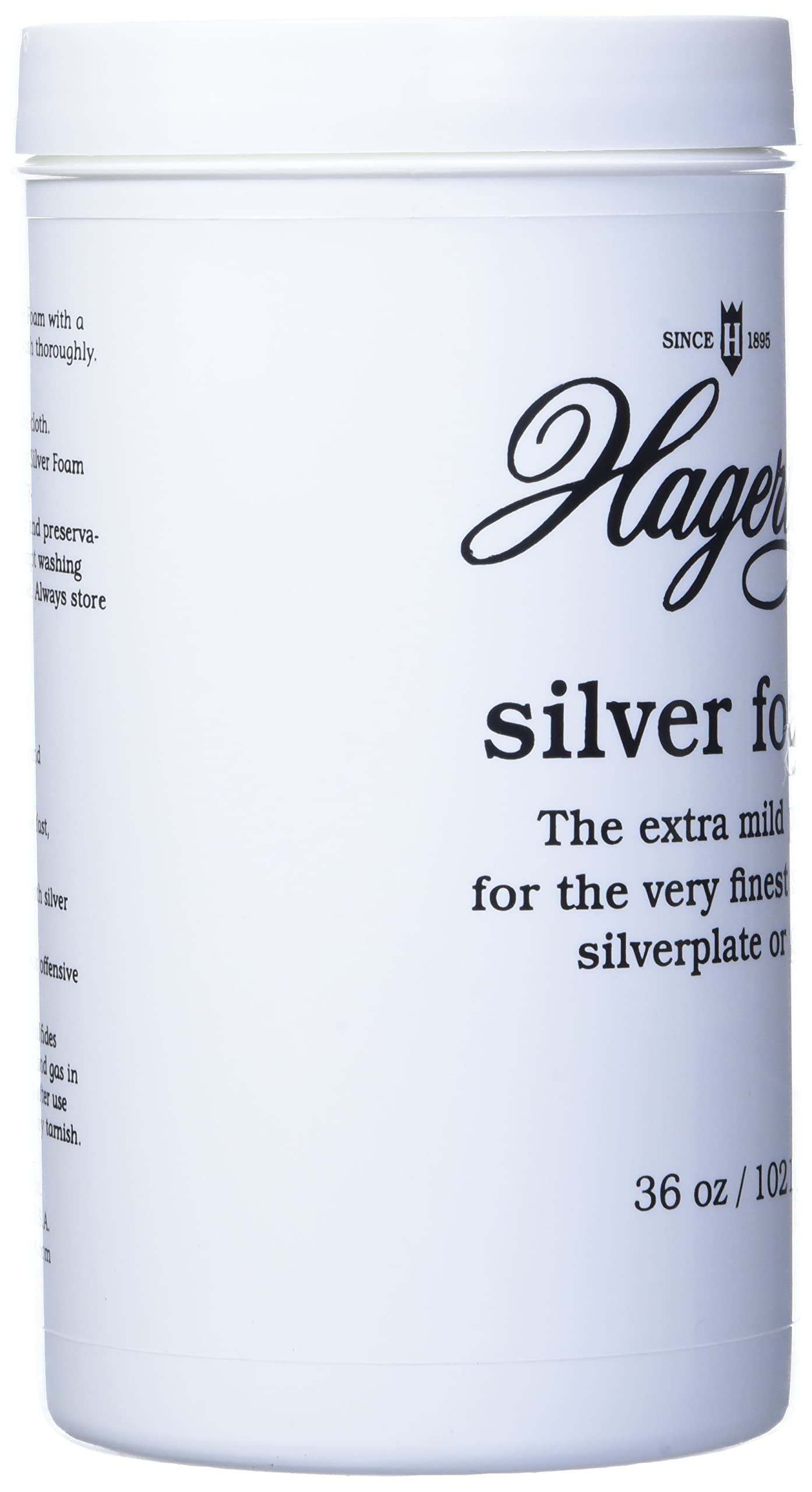 Hagerty Silver Foam: Mild Silver Polish, Gently Removes Tarnish from Sterling, Silver Plate, and Gold, 36-Ounce