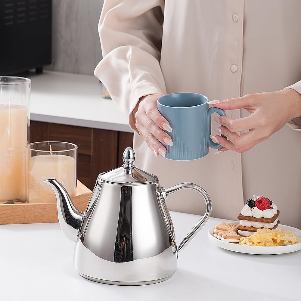 SANQIAHOME Stainless Steel Teapot Coffee Servers 1200ml