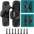 Yoocada Barn Sliding Door Lock, 90° and 180° Installation Heavy Duty Bolt Lock, Flip Door Lock Latch, Screen Wardrobe Lock Latch Suitable for Barn, Garden, Bathroom, Home Security (2, Black)