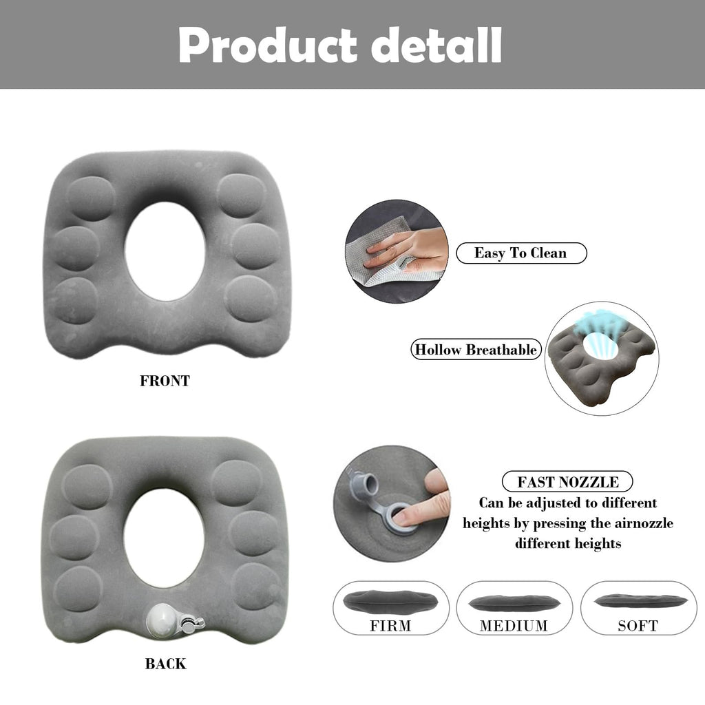 Inflatable Donut Pillow, Multifunctional Seat Cushion, Hemorrhoid Cushion, for Gaming Chair, Pressure Relief, Car Seat, Wheelchair