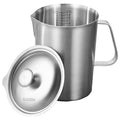 Acrux7 Stainless Steel Measuring Cups with Lids, 8 Cup (2000ml) Metal Measuring Cup, Stainless Steel Pitcher with Lid, Marking and Handle, 64oz