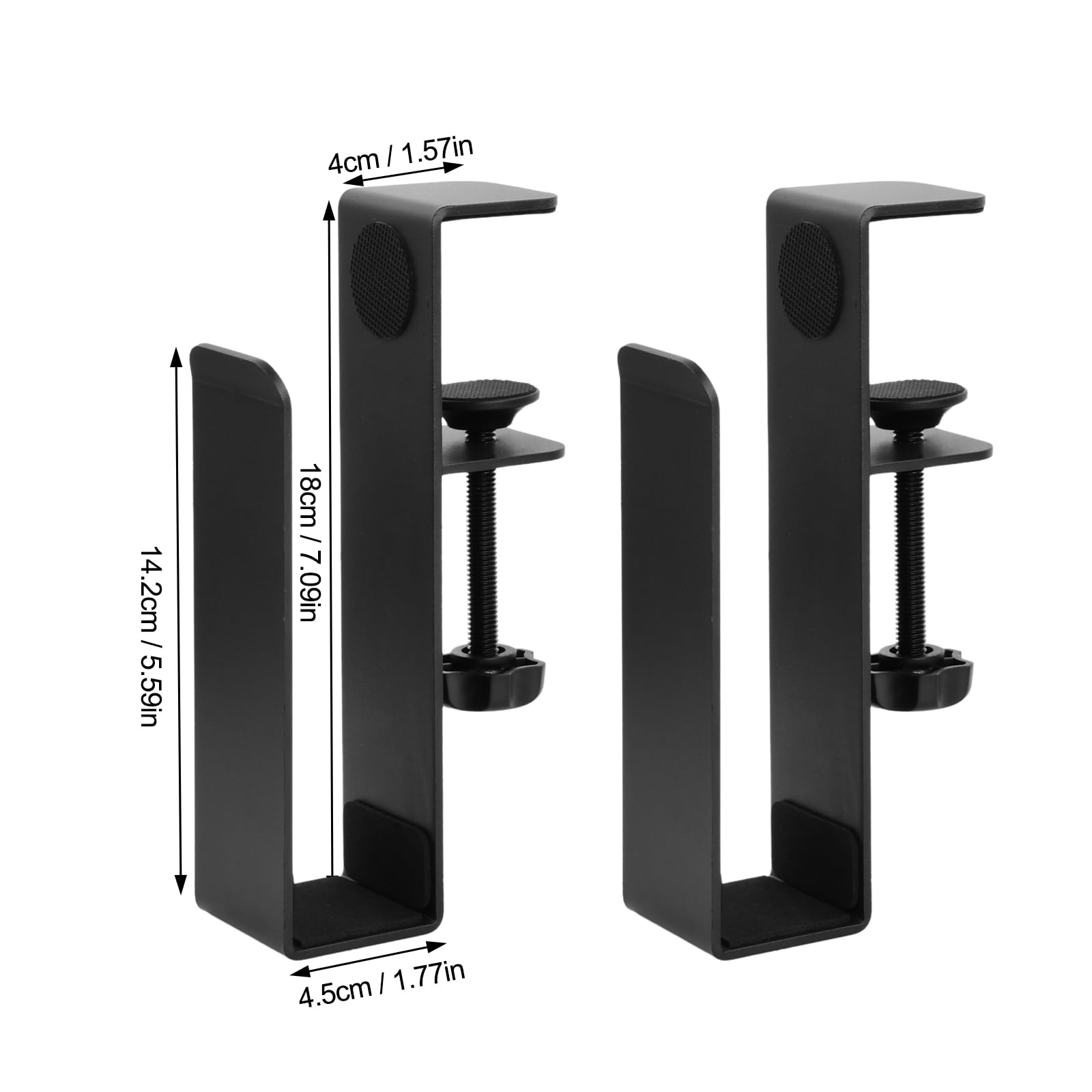 Hoxfly Desk Side Laptop Mount, Adjustable Metal Desk Side Holder, Hanging No Drill Laptops Stand for Book Document Cable