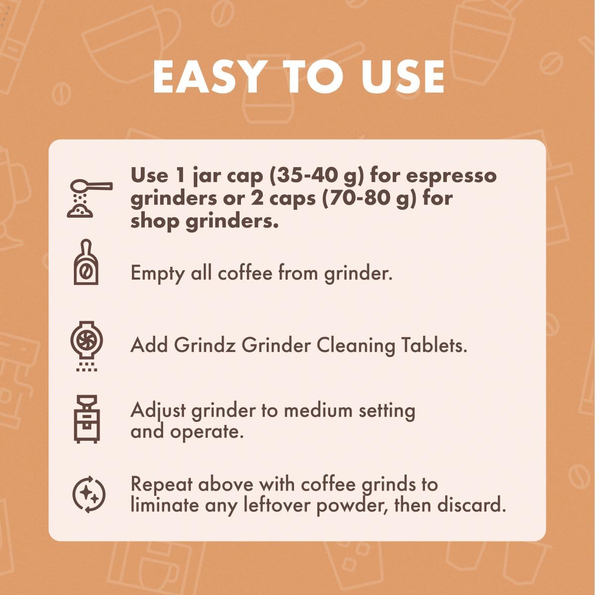 Urnex Grindz Professional Coffee Grinder Cleaning Tablets, 430 grams