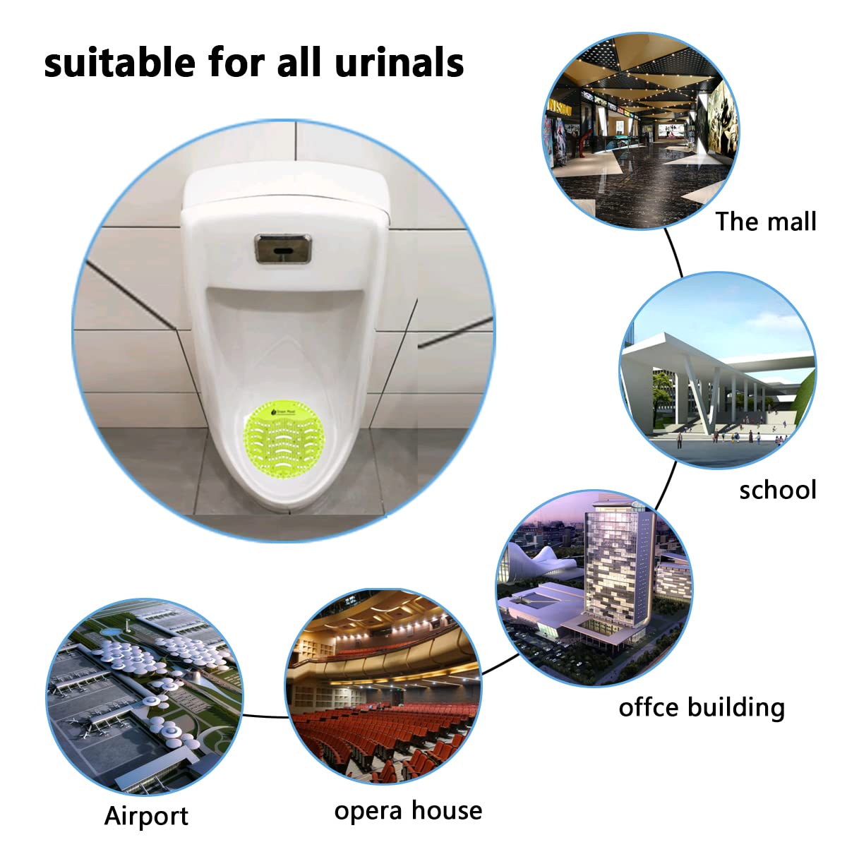 10 Pack Urinal Screen Deodorizer scented, Lasting Odor Freshener Urinal Pucks Anti-Splash Anti-Clogging Urinal Cake –Ideal for Bathrooms, Restrooms, Office, Restaurants, Schools