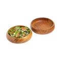 LAVAUX DESIGNS Wooden Bowls for Food | Set of 2 Individual Acacia Wood Bowls 8 x 2 inches (25 oz) | Enjoy Your Salad, Pasta, Rice, acai, Smoothie, Soup, Fruits, Snacks