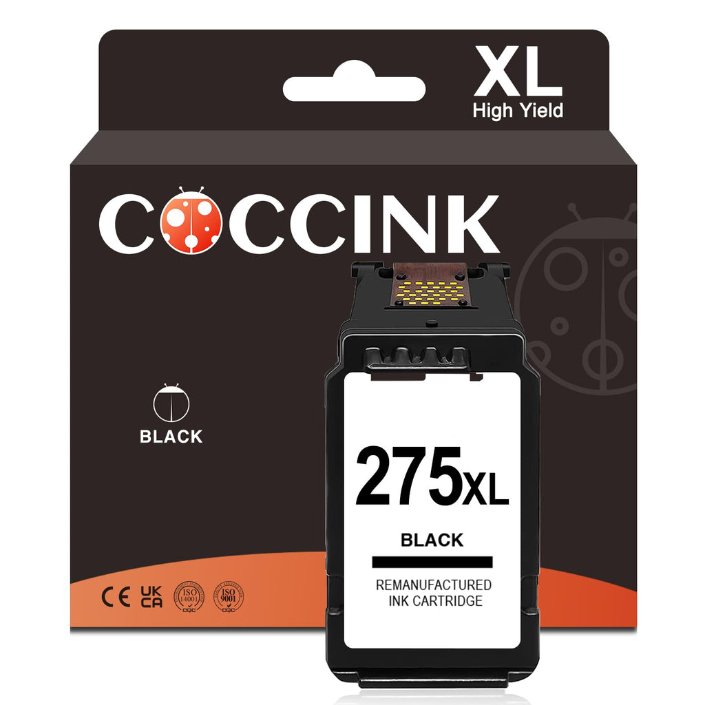 COCCINK 275XL Black Ink Cartridge for Canon PIXMA TS3729 Ink TS3500 TS3522 TS3520 TS3700 TS3720 TS3722 TS3725 TR4700 TR4720 TR4722 TR4725 Printer Ink Cartridges for Canon PG-275 275 XL(1 Black)