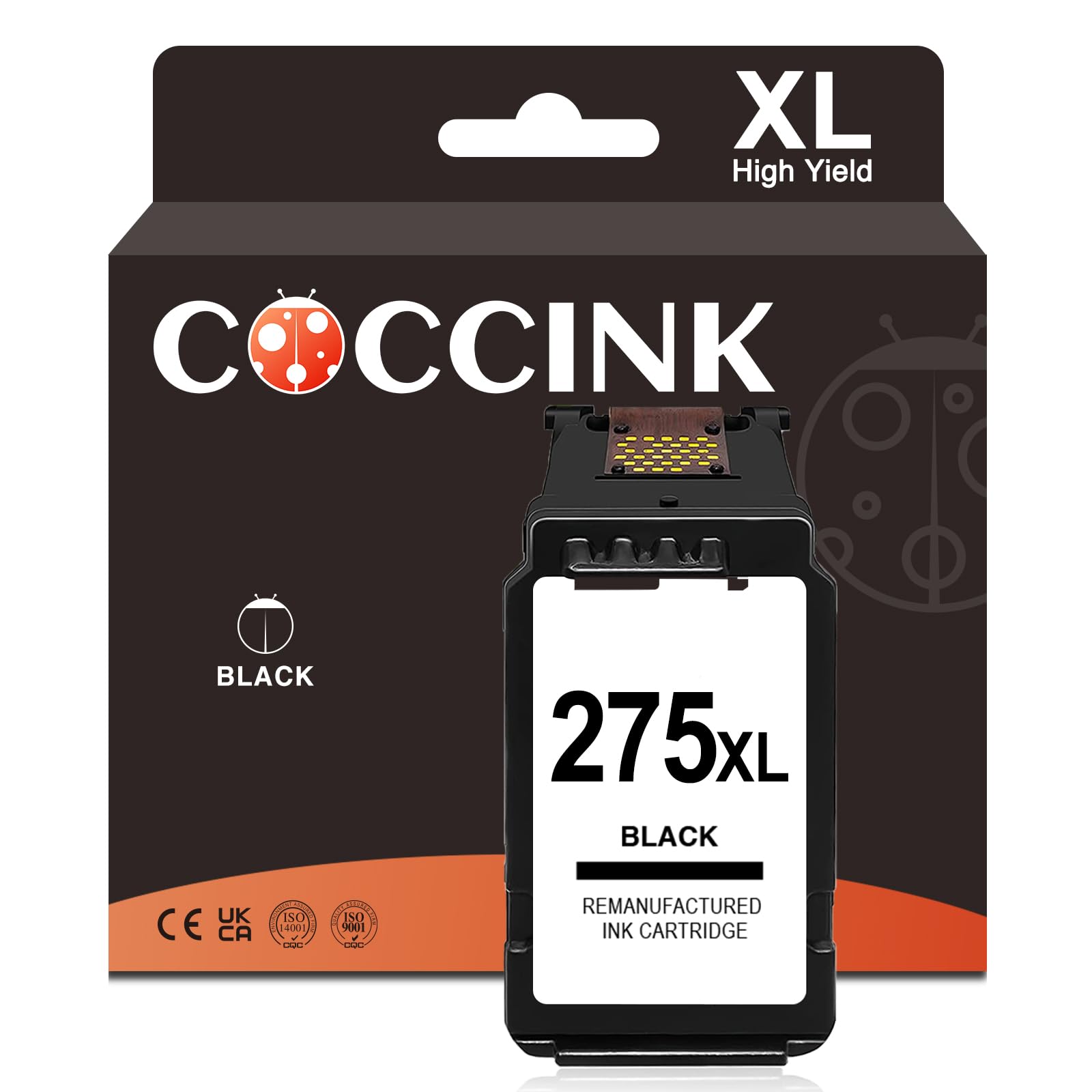 COCCINK 275XL Black Ink Cartridge for Canon PIXMA TS3729 Ink TS3500 TS3522 TS3520 TS3700 TS3720 TS3722 TS3725 TR4700 TR4720 TR4722 TR4725 Printer Ink Cartridges for Canon PG-275 275 XL(1 Black)