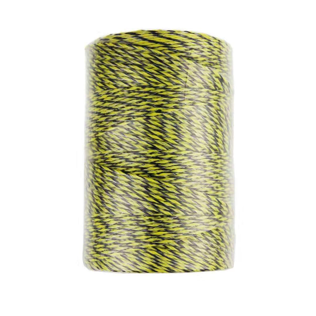Farmerry Portable Electric Fence Polywire with 6 Conductors, Yellow and Black, 656 Feet, 200 Meters