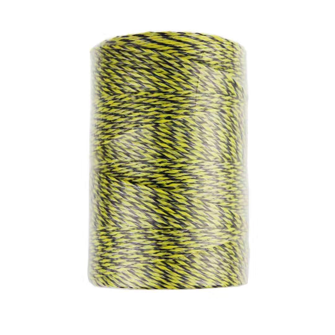 Farmerry Portable Electric Fence Polywire with 6 Conductors, Yellow and Black, 656 Feet, 200 Meters