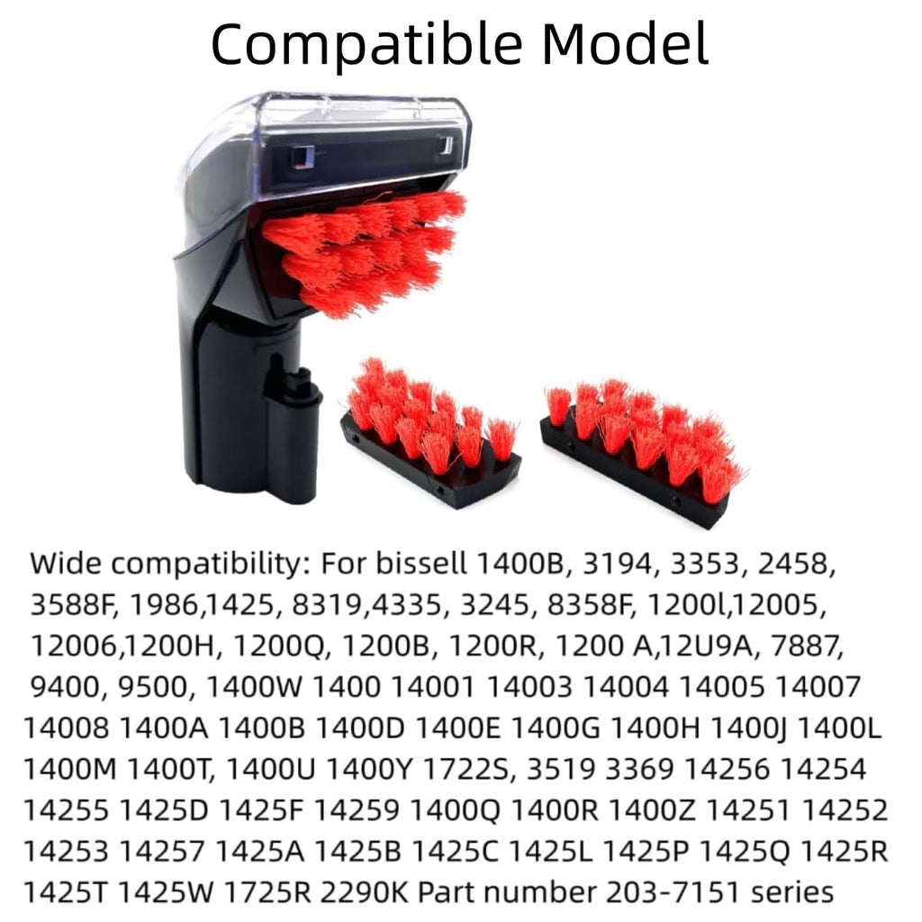 1400B Little Green Machine Brush Replacement Parts Compatible for Bissell 1400B 3353 3194 2458 3588F 1986 1425 Multi-Purpose Portable Tough Stain Brush Tool Black Attachments（1+2） Pack