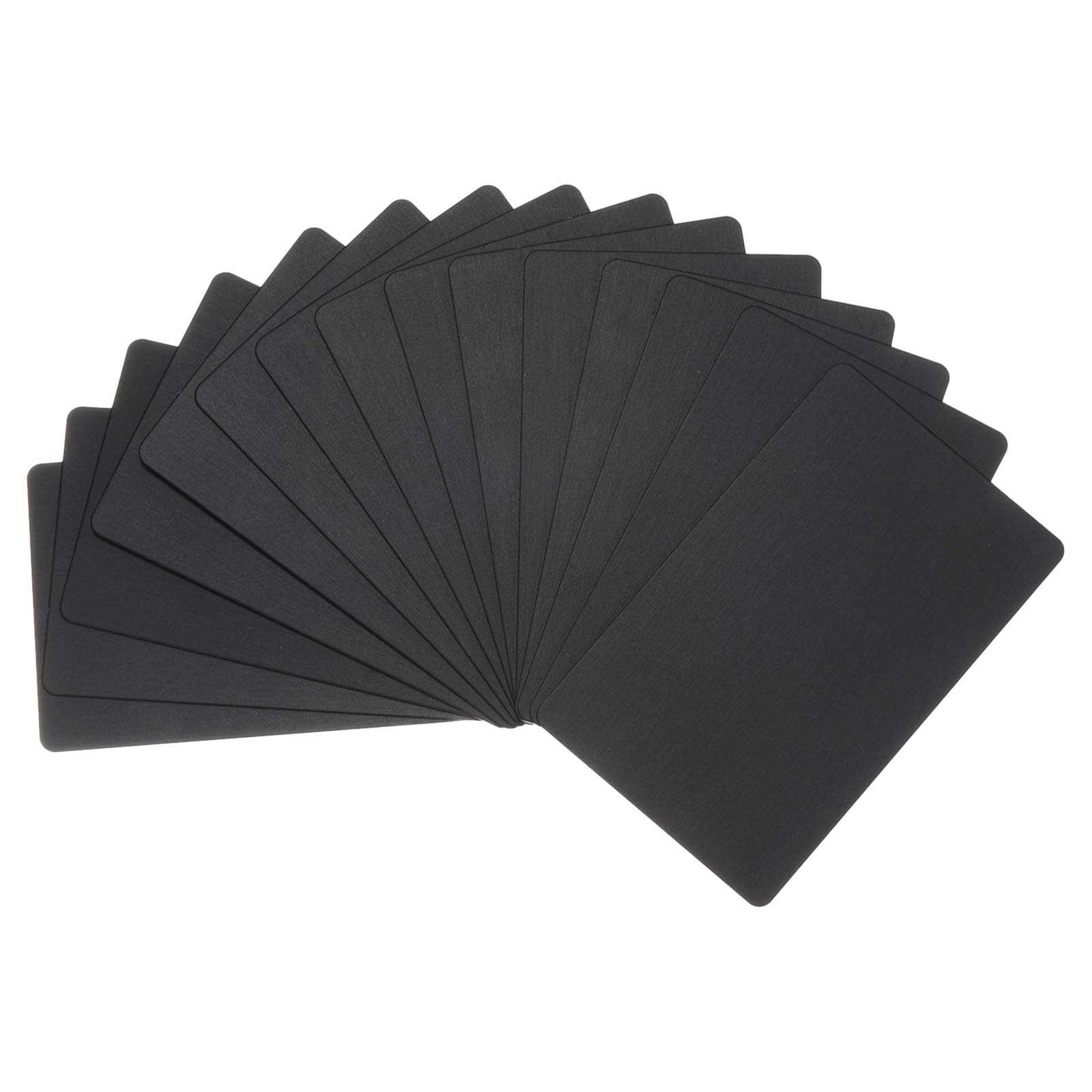 PATIKIL 15 Pack Metal Business Cards Anodized 0.8mm Thick Anodized Aluminum Blanks Name Card 3.4x2.1Inch Laser Engrave Printable Name Card for Custom DIY, Black