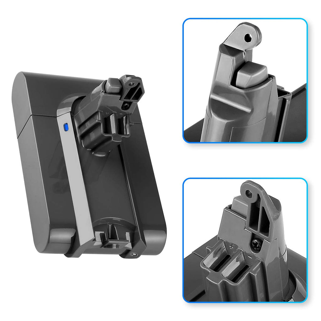21.6V 5.0Ah Li-ion DC59 Replacement for Dyson V6 Battery, SV04 DC62 DC58 DC59 DC61 595 650 770 880 Animal DC72 DC74 V6 Cordless Handhold Pet Version Compatible with Dyson Battery V6