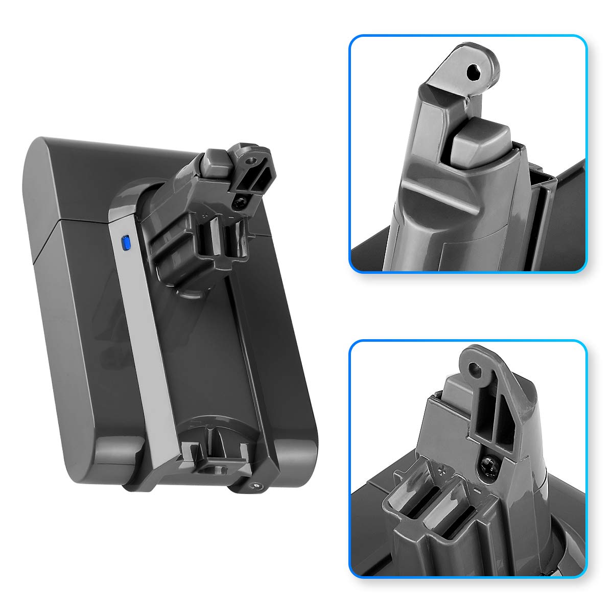 21.6V 5.0Ah Li-ion DC59 Replacement for Dyson V6 Battery, SV04 DC62 DC58 DC59 DC61 595 650 770 880 Animal DC72 DC74 V6 Cordless Handhold Pet Version Compatible with Dyson Battery V6