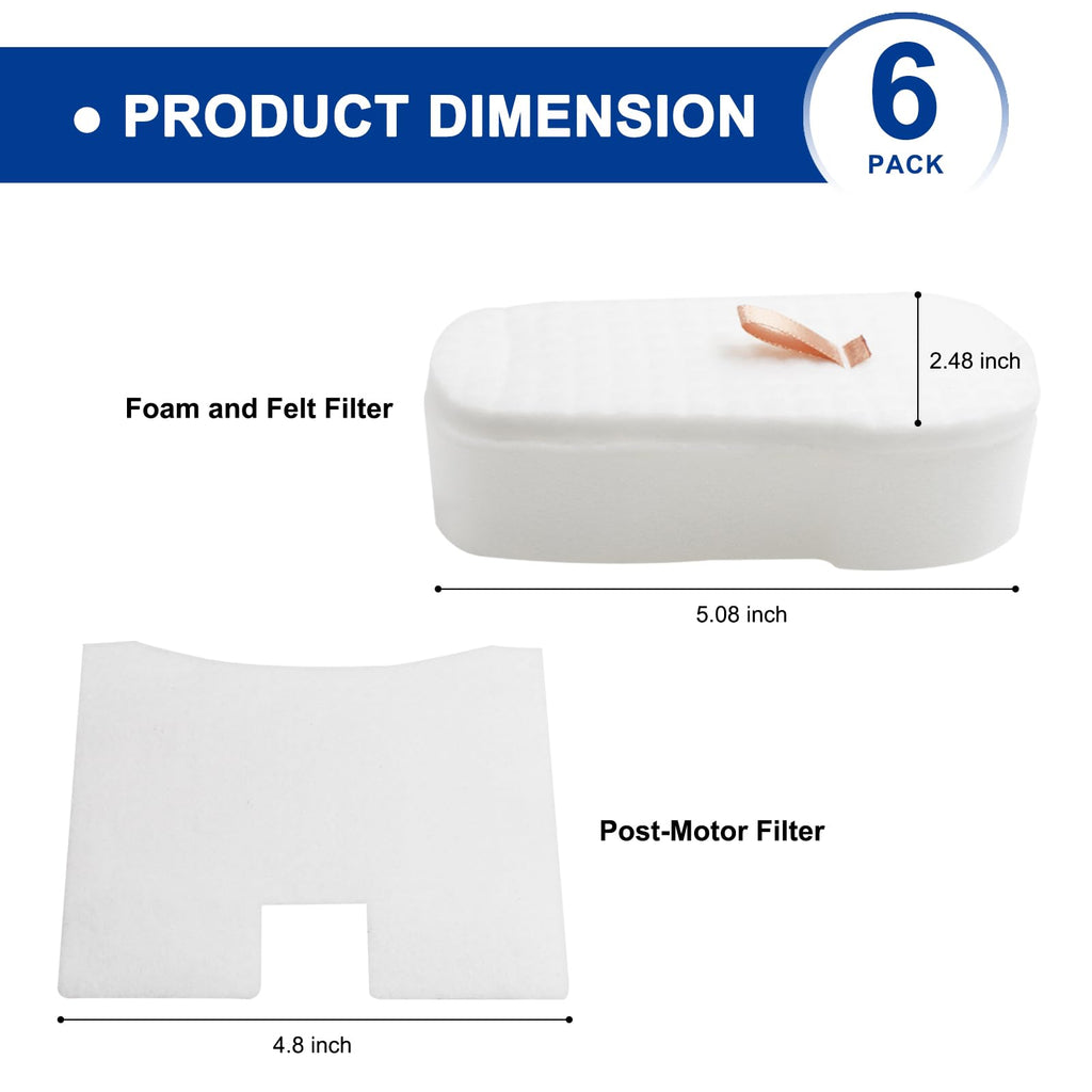 HZ2002 Filter for Shark HZ752 HZ2000 HZ251 HZ600 HZ600C HZ602 UV580 HZ700 HZ702 HZ251 HS152AMZ Vertex UltraLight DuoClean PowerFins Cable Stick Vacuum - Part XFFF HZZZ20 0 00 XPMFHZ2000 - 6 Pack