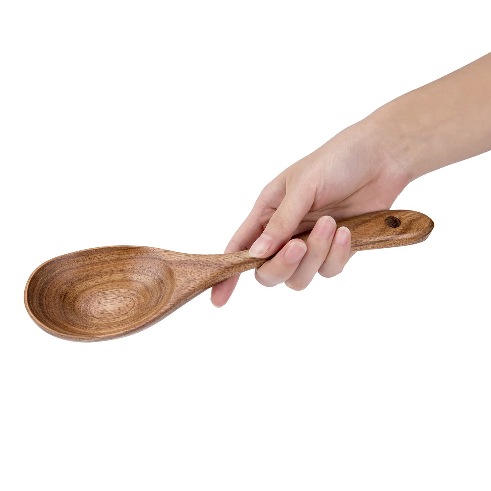 WOODME Kitchen Utensils Set 8 Piece Teak Wooden Cooking Utensil Set Non-Stick Pan Wood Spoons and Spatula Cookware for Home Everyday Use &Kitchen Tools (8pcs)