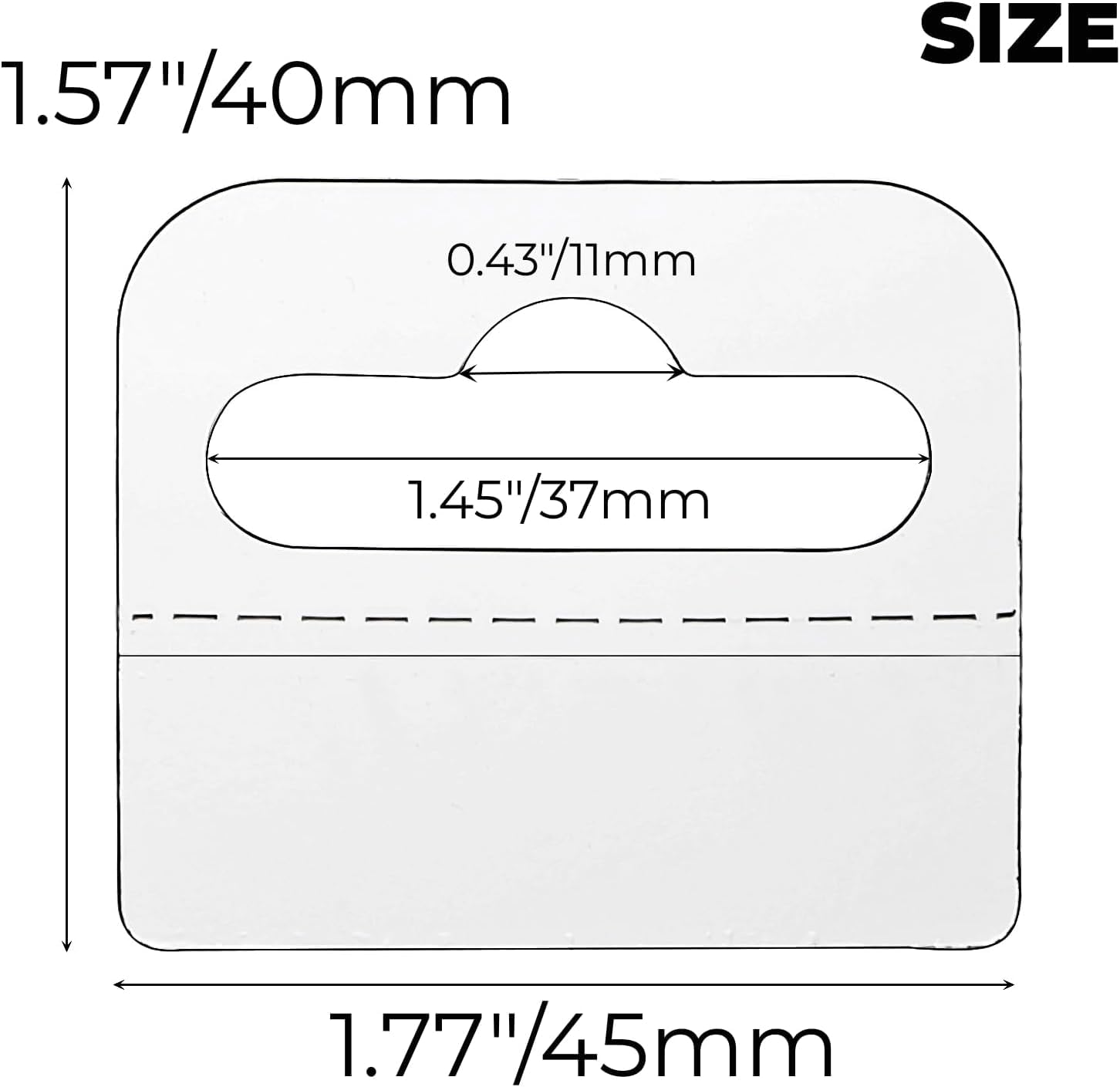 Hiceeden 800 Pcs Clear Slot Hole Hanging Tabs, 1-8/10" ×1-3/5" Plastic Self Adhesive Hanging Tags, Heavy Duty Sticky Hang Tabs Hanger for Retail Store Display