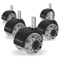 COSYLAND Office Chair Wheels Replacement - Rubber Chair casters for Hardwood Floors and Carpet, Set of 5, Heavy Duty Office Chair casters for Chairs to Replace Silver