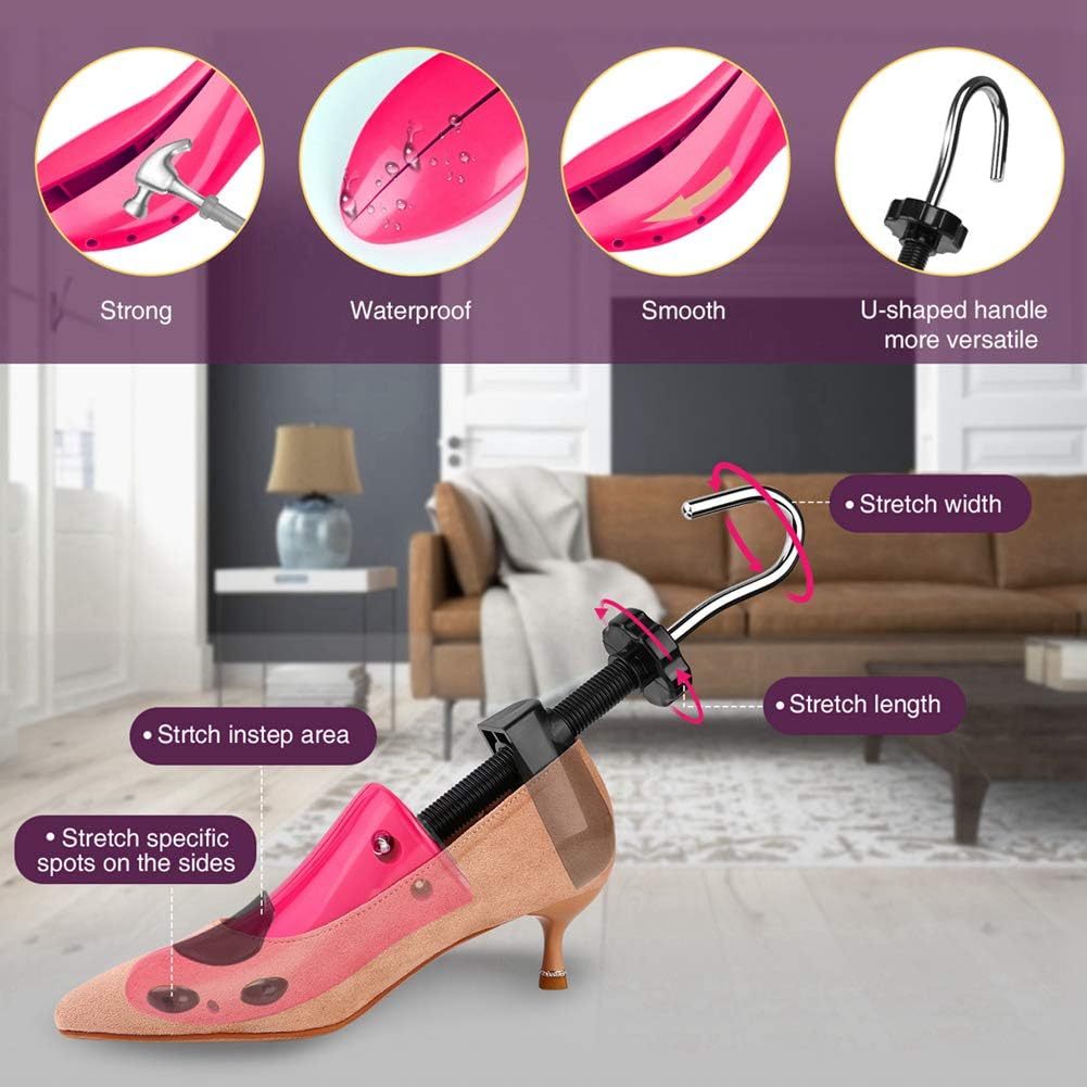 Eachway Pair of Professional 2-Way Premium Shoe Stretcher Tough Plastic Shoe Trees,Adjustable Length & Width Durable Shoe Shaper for Men and Women