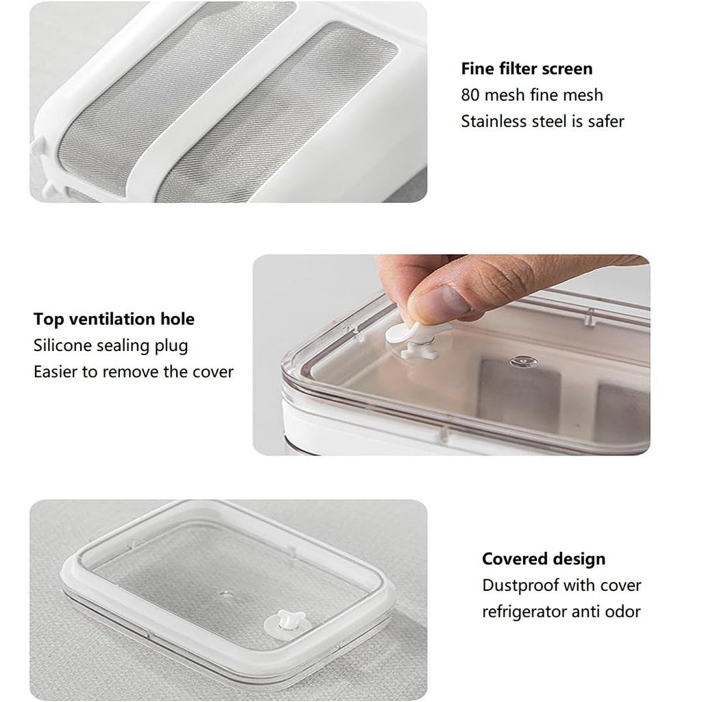 Yogurt Strainer—[1.16QT/ 0.29GAL] Total & [0.55QT/0.1375GAL] Filter, Greek Yogurt Strainer Yogurt Press, BPA-Free PP Strainer for Whey Separation & Greek Yogurt Maker(Total1.16QT)