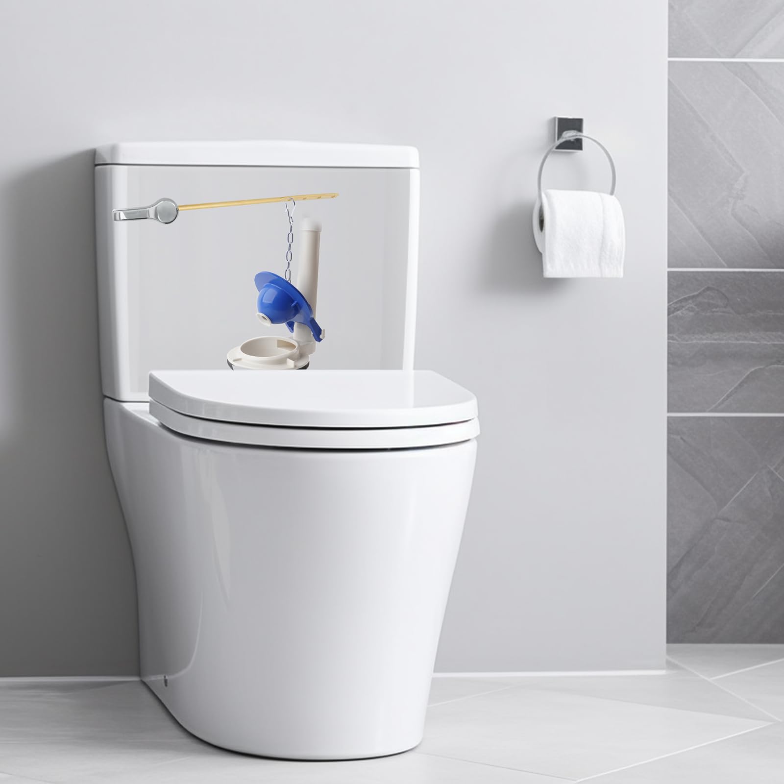 Large 3-Inch Toilet Flapper Replacement Compatible with TOTO Flapper Model THU140S- Oversized Sealing and Easy to Install- Blue