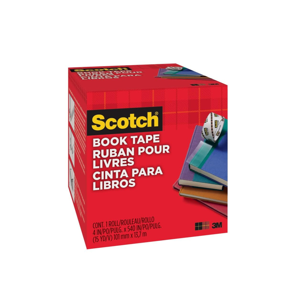 Scotch Book Tape 845, 4" Wide x 45ft Library Tape, Clear