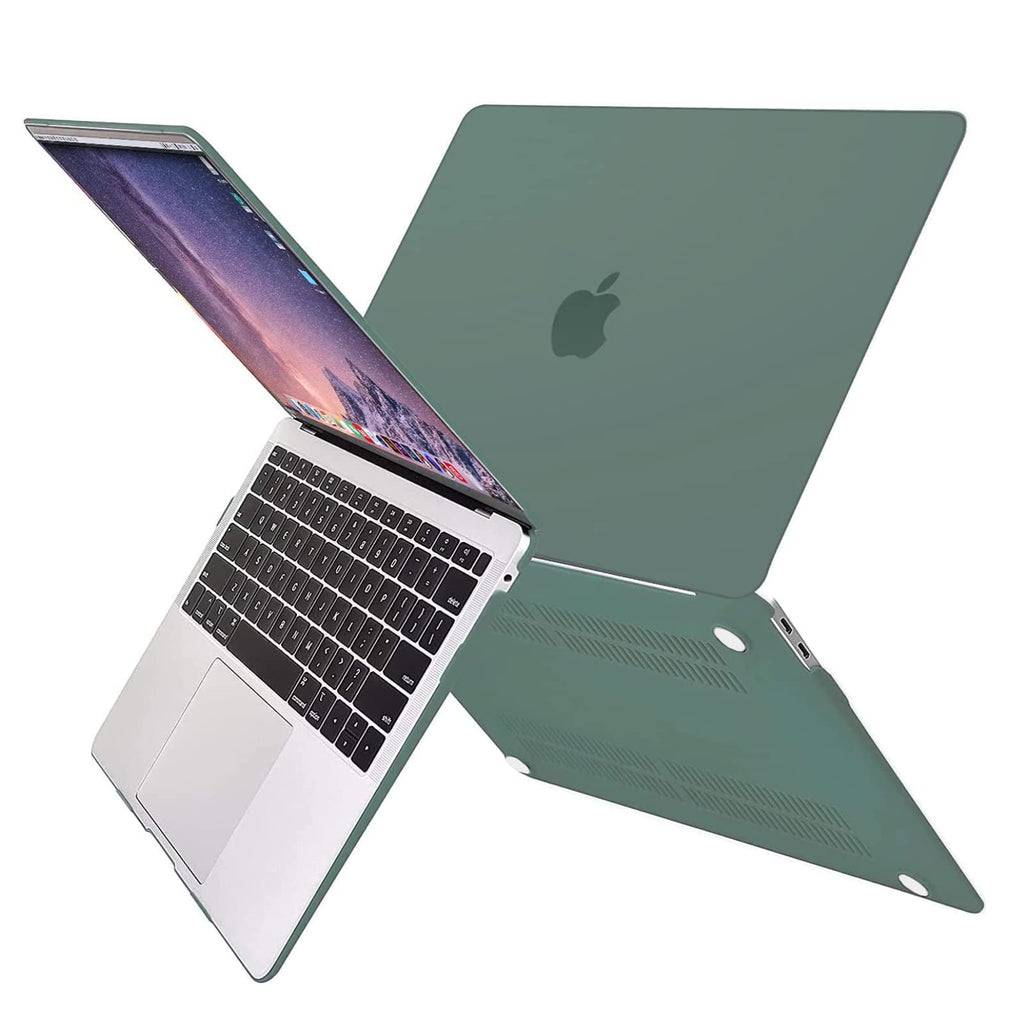 MOSISO Compatible with MacBook Air 13 inch Case M1 Chip 2021-2018 Release A2337 A2179 A1932, Plastic Hard Shell&Keyboard Cover&Screen Film&Storage Bag for MacBook Air 13.3 inch Case, Midnight Green