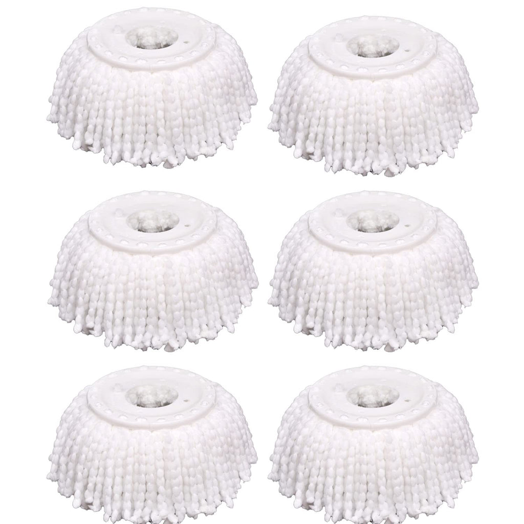 6 Pack Spin Mop Head Refill, Universal Round Mop Head Replacement, Microfiber, Machine Washable
