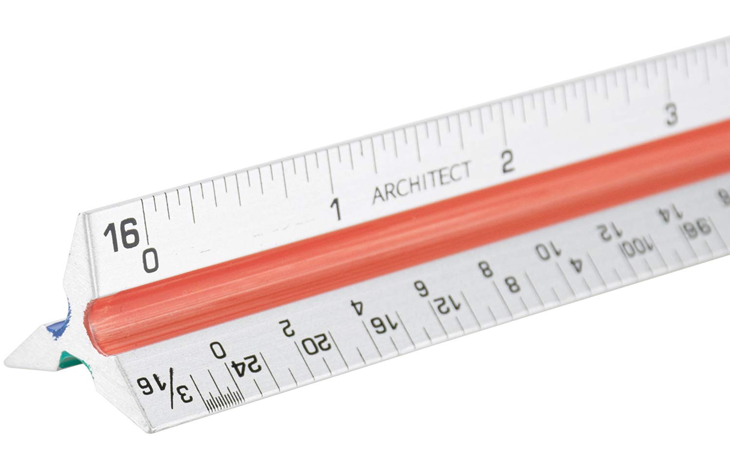 Nicunom 3 Pack Architectural Scale Ruler, 12" Triangular Architect Scale Aluminum Color-Coded Grooves Triangle Ruler for Architects, Students, Draftsman, and Engineers (Imperial)