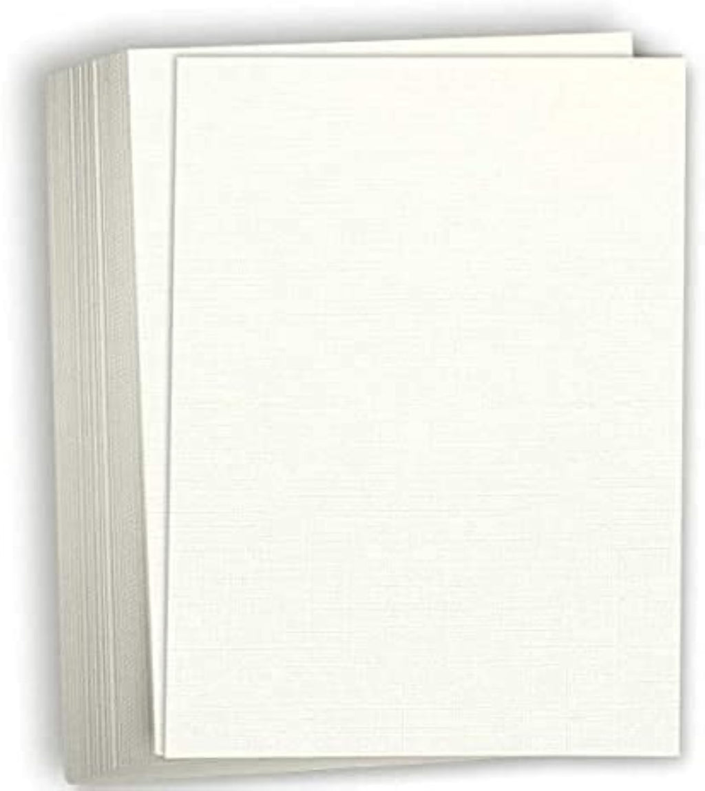 Hamilco Linen Textured Cardstock Paper – 8 1/2 x 11" Blank Thick Heavy Weight 80 lb Cover Card Stock for Printer - 50 Pack (Natural)