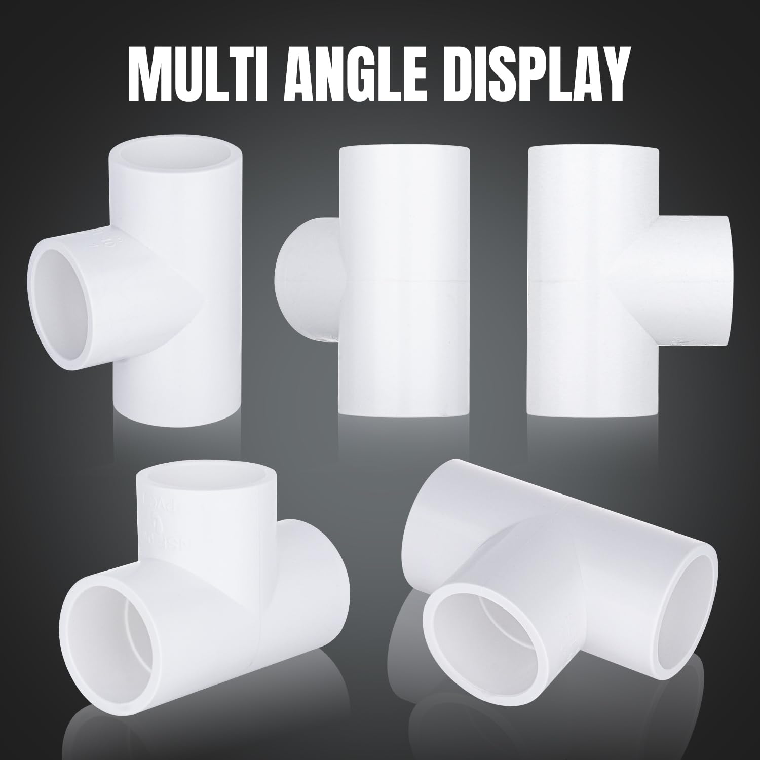 20-Packs 1/2 inch Tee PVC Fitting 3 Way Furniture Grade Pipe Elbow Connector for DIY PVC Shelf Greenhouse Pipe Fittings