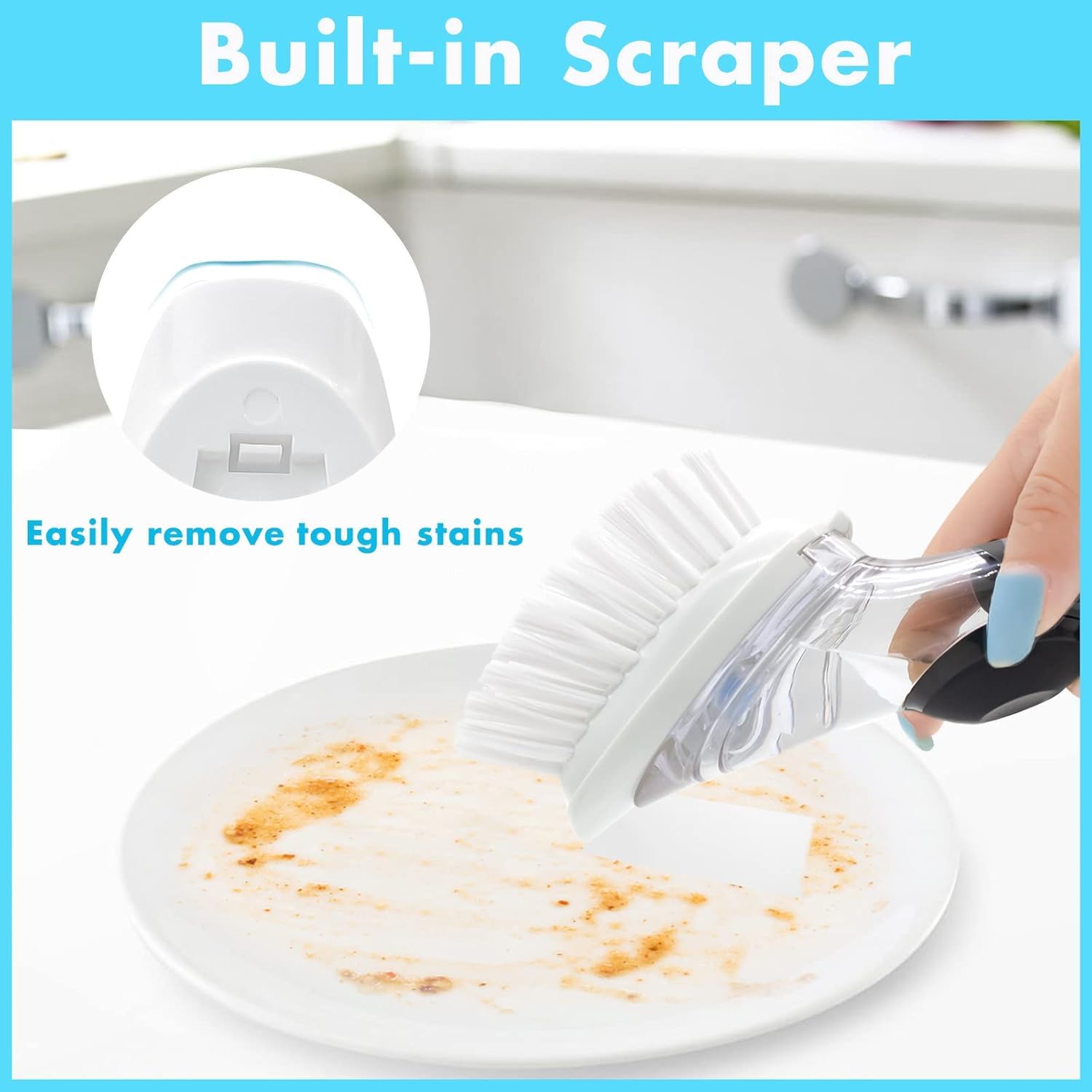 6 Pack Soap Dispensing Brush Replacement Head