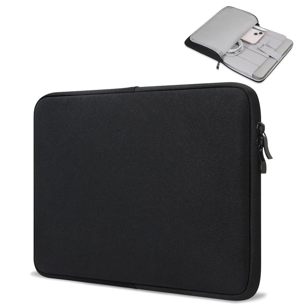 ProElife 13-inch Laptop Sleeve Case for 2026-2018 MacBook Air 13.6 inch with M5/A3449 M4/A3240 M3/A3113 M2/A2681 Accessory Traveling Carrying Canvas Bag Cover Water-Resistant Simple Case (Black)