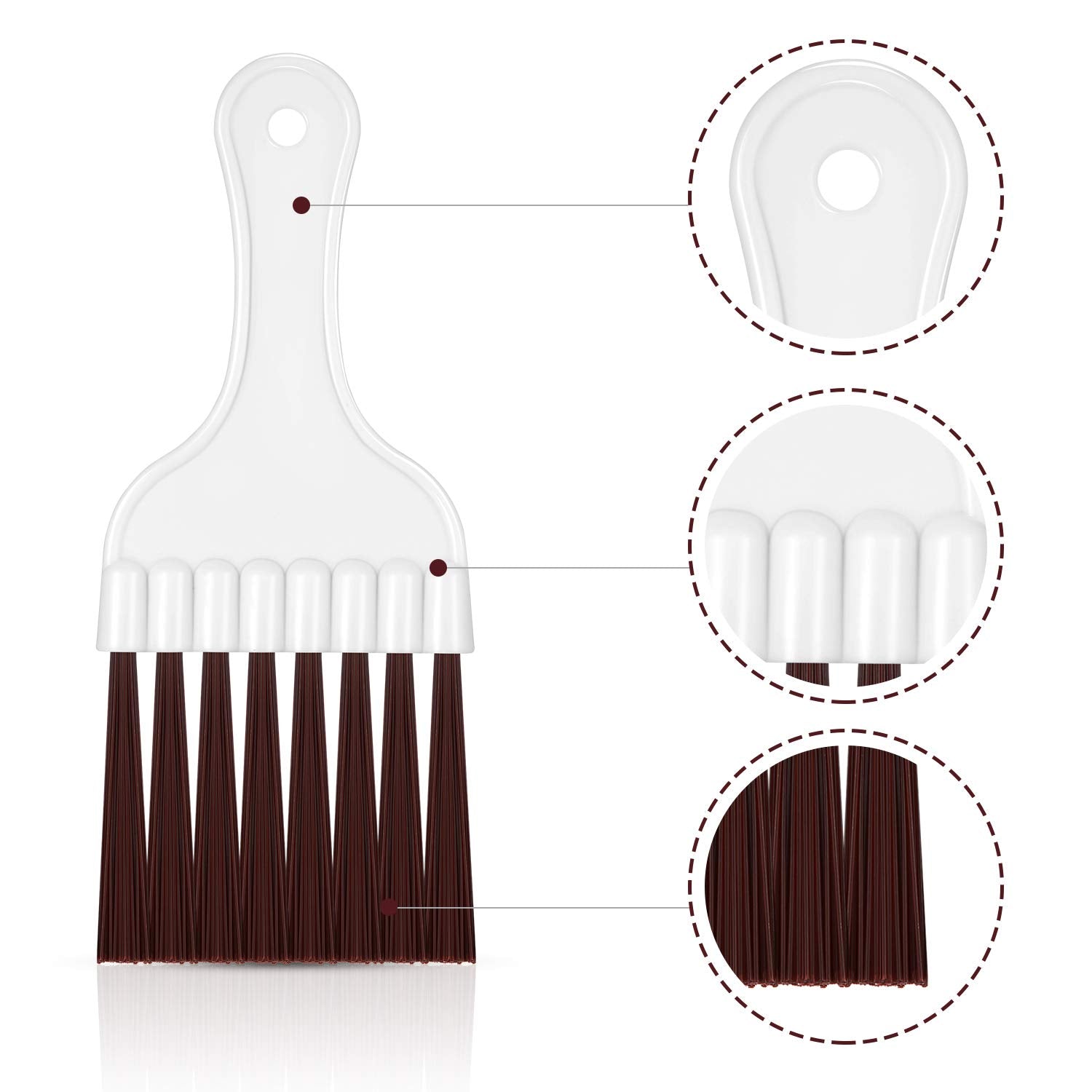 Boao 8 Packs Coil Brush Air Conditioner Condenser Refrigerator Cleaning HVAC Coil Cleaner Small Plastic Whisk Brush (Brown)