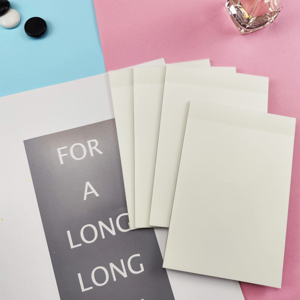 Bsrbock Transparent Sticky Notes 200 Sheets, 4 x 6 in Clear Sticky Notes, See Through Invisible Translucent Sticky Note Waterproof Self-Stick Note Pads for School, Office (4 Packs)