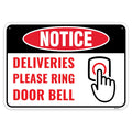 1PC Deliveries Please Ring Doorbell Sign, 10 x 7 Inches - Aluminum - Ring Door Bell - Delivery Instruction