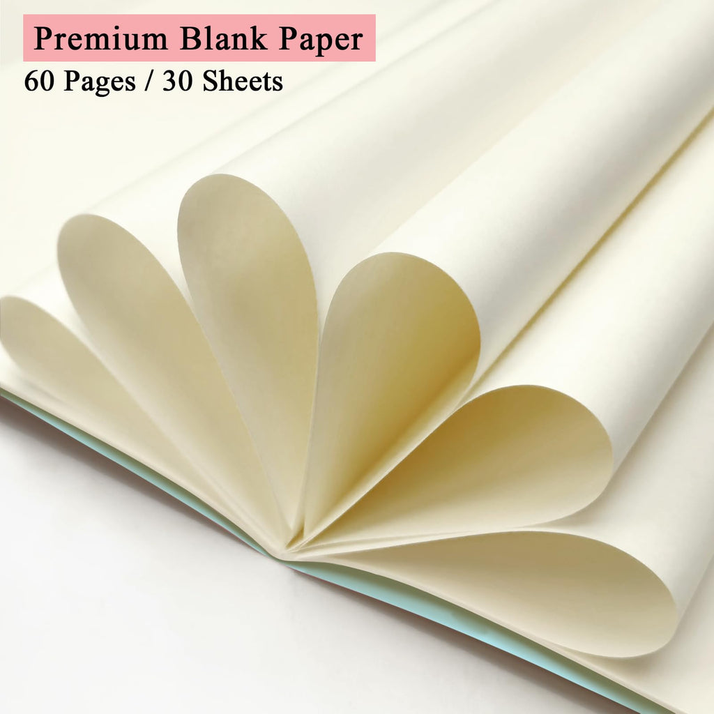 12 Pack A5 Blank Notebooks Bulk, 8.5x5.5" Unlined Journals 60 Pages(30 Sheets) Kraft Sketchbook Notebook for Kids Students School Office Home (2Pcs x 6 Colors)