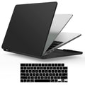 IBENZER Compatible with 2025 2024 2023 2022 MacBook Air 13 inch Case M4 A3240 M3 A3113 M2 A2681, Hardshell Case & Keyboard Cover for Mac Air 13.6 with Touch ID, Black, CA-AT13-KK-BK+1