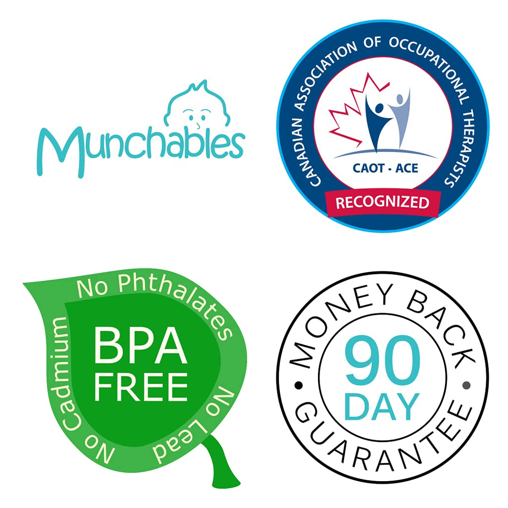 Munchables Chewable Sensory Pencil Toppers - Set of 10 Chewy Tubes