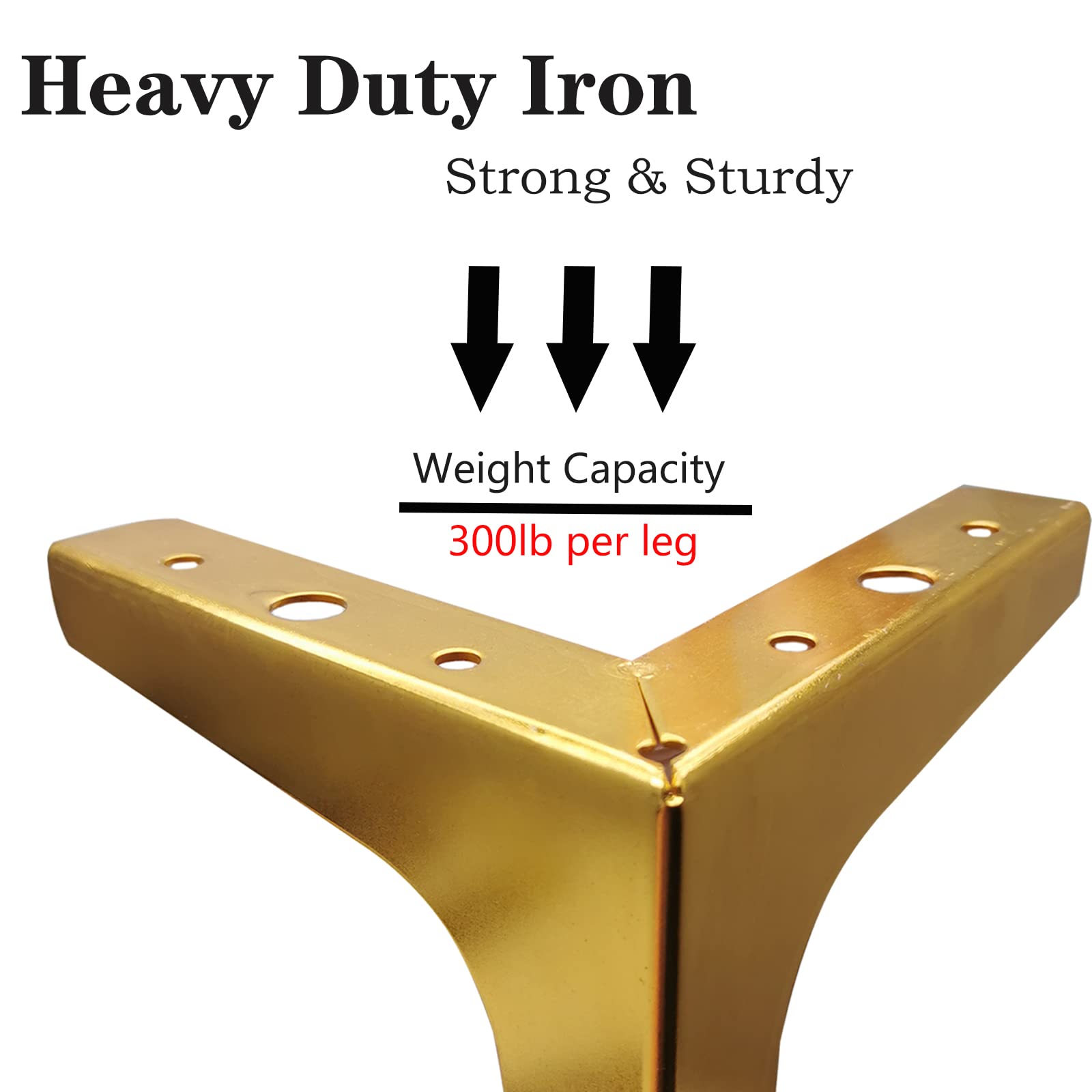 M MIMHOOY 4 Inch Furniture Legs Set of 4 Metal Cabinet Legs Modern Triangle Dresser Legs Luxury Gold for Sofa Cabinet Cupboard Couch Chair Ottoman