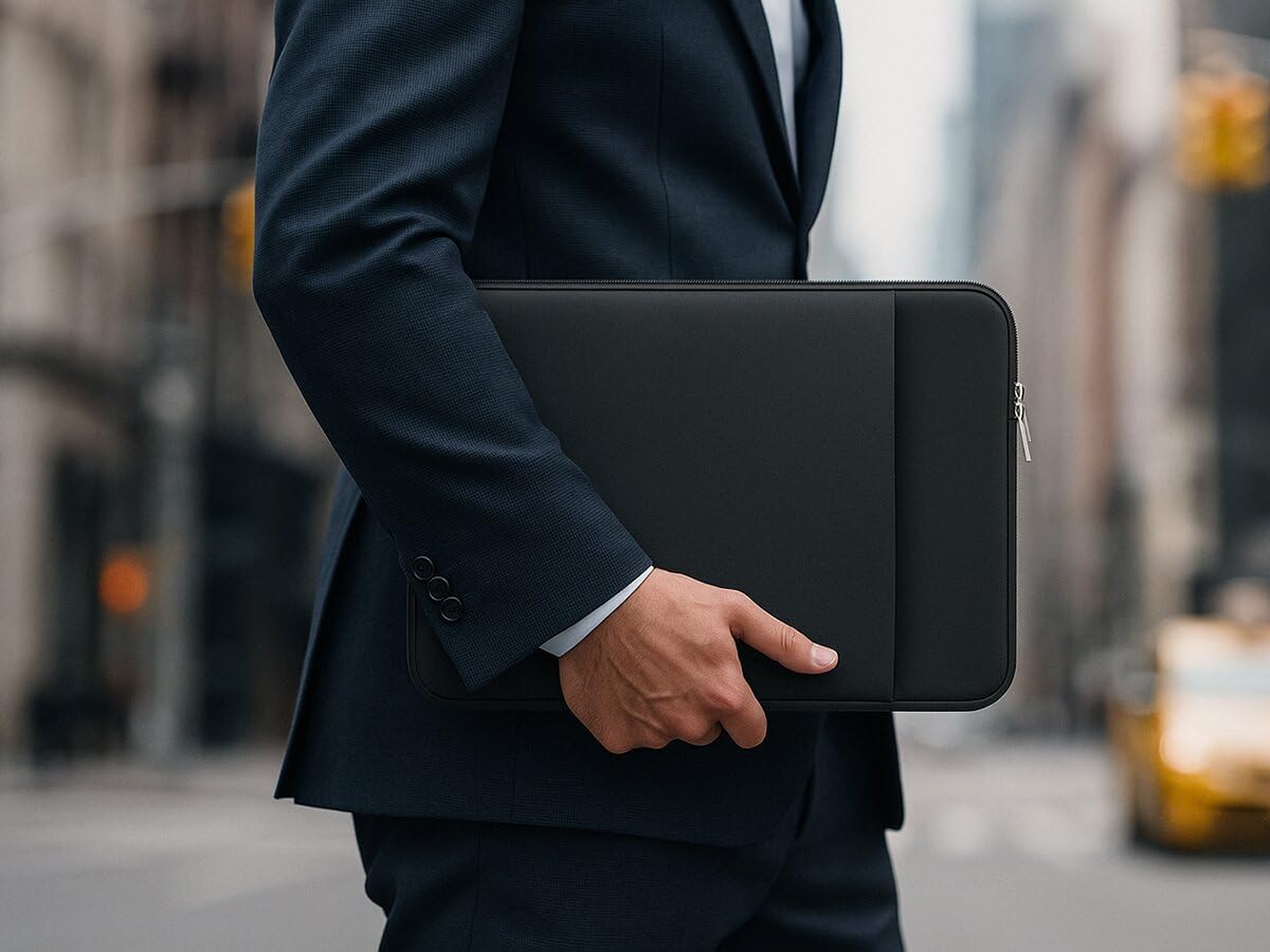 15 Inch Laptop Sleeve Case for MacBook Air 15.3 inches M5-M2 Chip (2026-2023) A3448 A3241 A3114 A2941 Soft Memory Foam Portable Carrying Travel Velure Lining Accessories (Black)