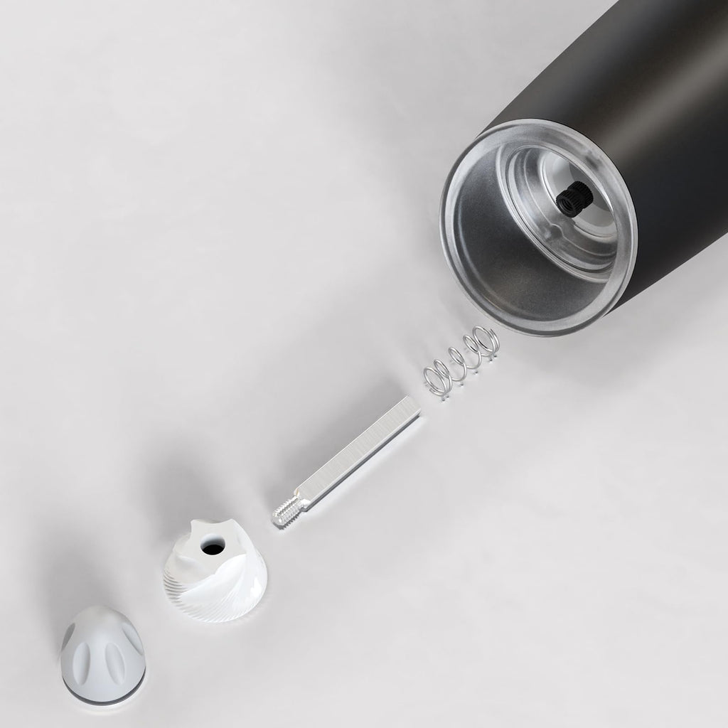 PEIPU Electric Pepper and Salt Grinder, Seasoning Mill，Adjustable Coarseness,with LED Light,One Hand Automatic Operation, Stainless Steel