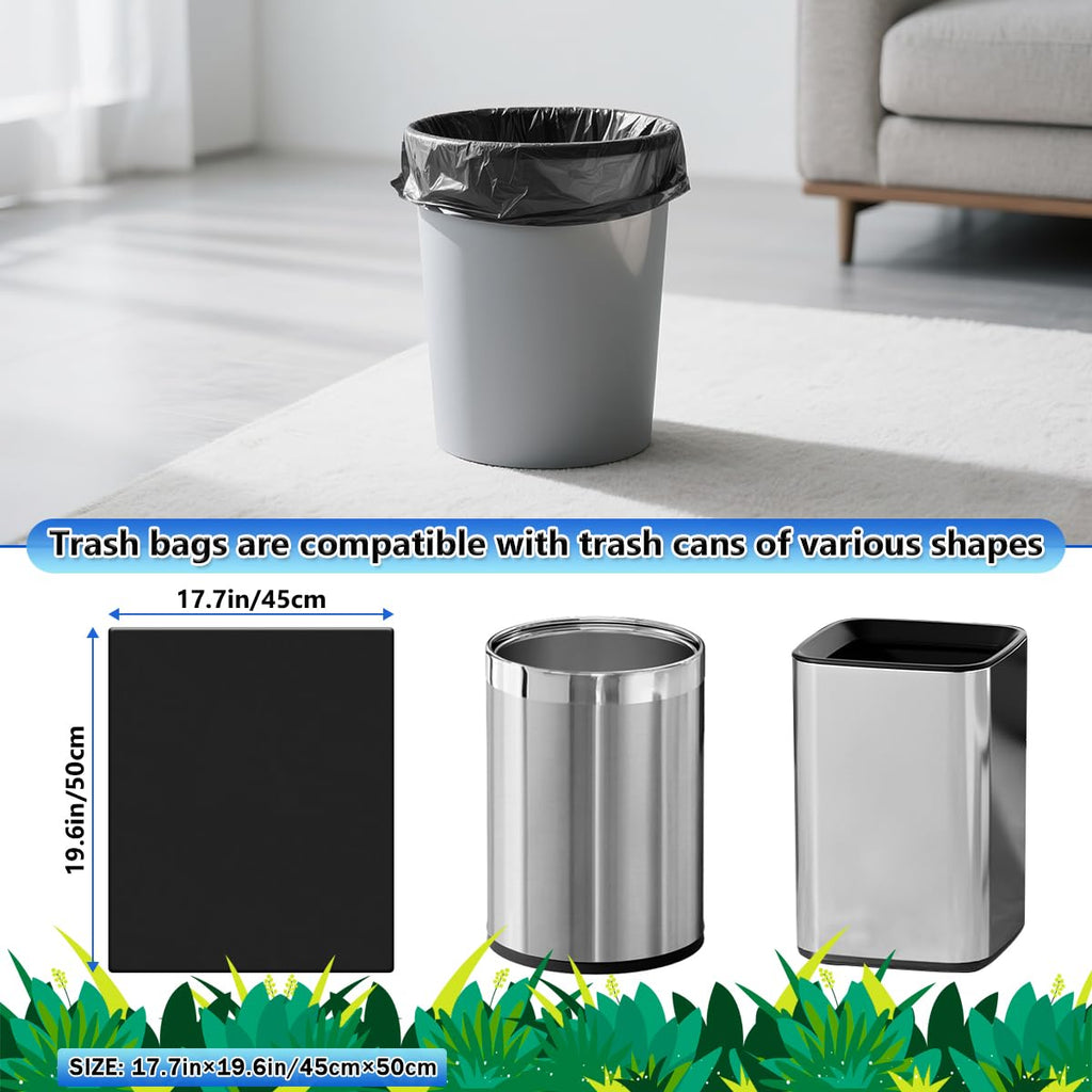 Expspru Small Garbage Bags 3 Gallon Trash Bags 10L Bin Liners for Bathroom, Office, Bedroom, Kitchen, 120 Count,Black