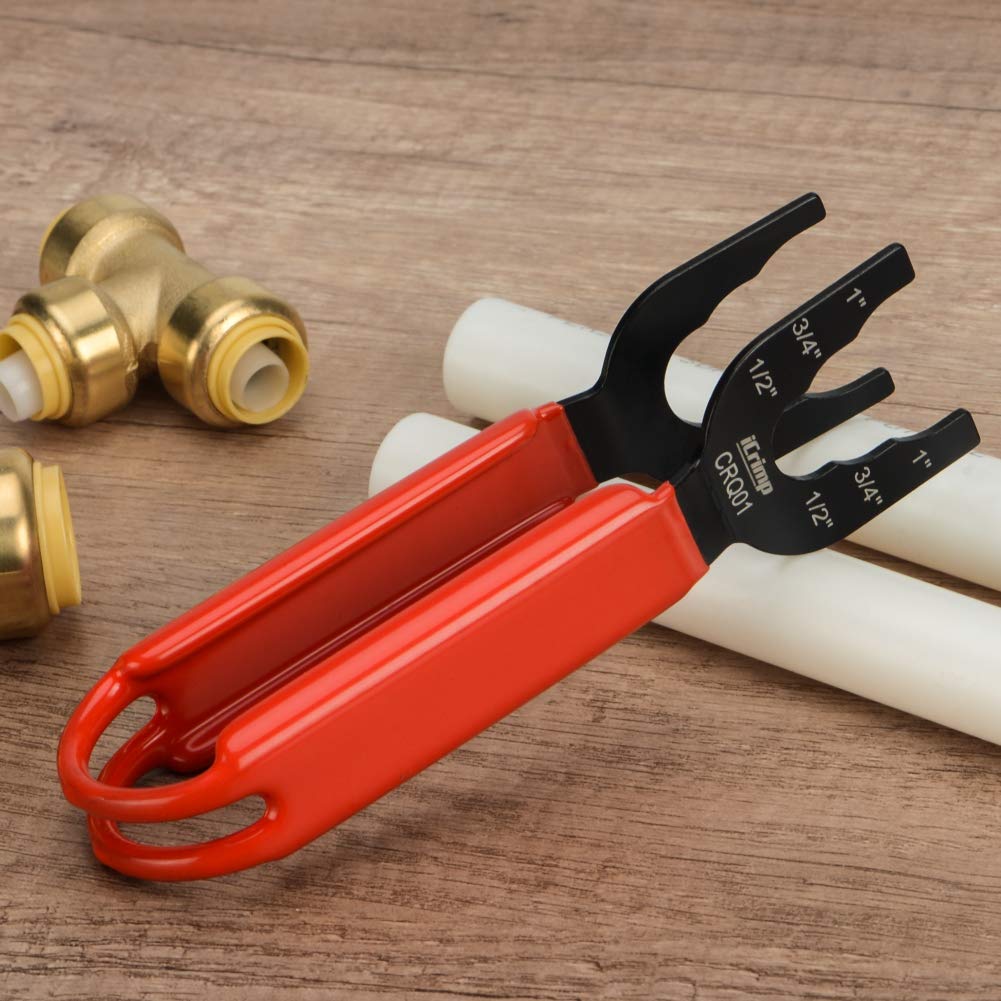 iCrimp CRQ01 Disconnect Tong Sized 1/2 inch, 3/4 inch, 1 inch, Removal Tool Used for Demount Brass Push Fit, Push-to-Connect Fittings